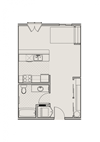 Bell Tower at Old Town Square 2D studio floor plan